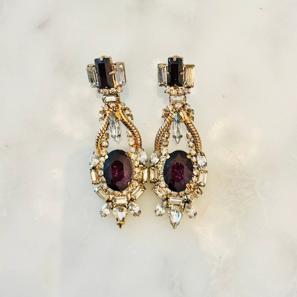 Vintage deco drop earrings